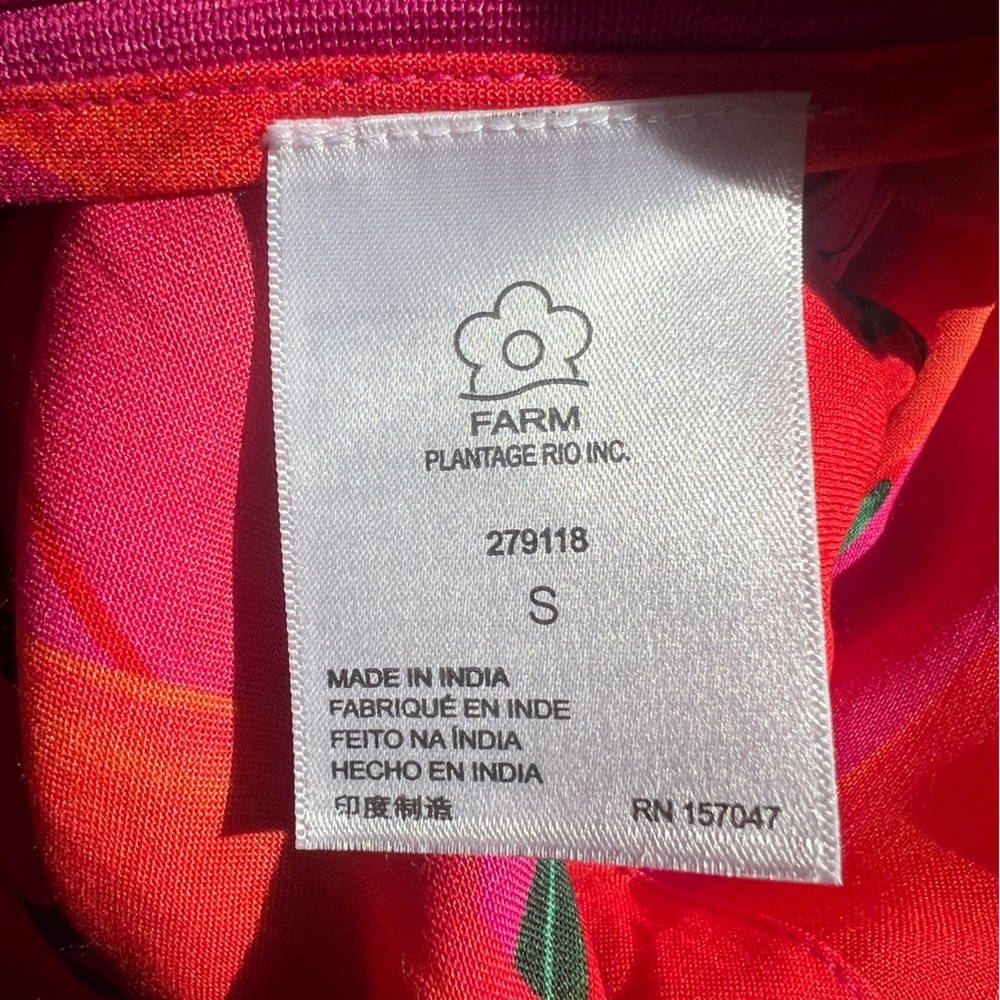 FARM Rio x Anthropologie Chili Pepper Halter Jumpsuit Size Small NWT in Pink Red - Picture 12 of 16
